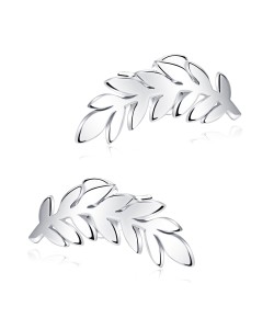 Leaf Shaped Silver Ear Stud STS-5146